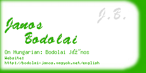 janos bodolai business card